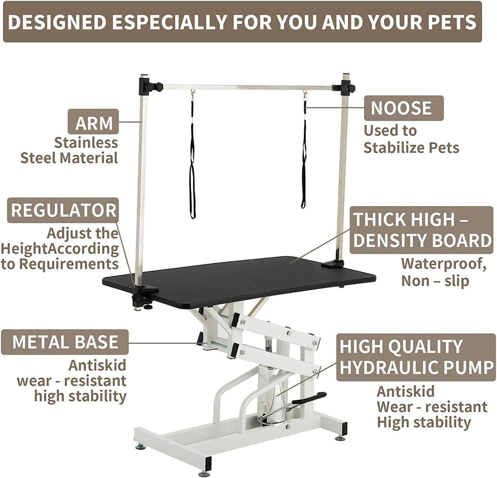 Hydraulic Dog Grooming Table, Heavy Duty, 43''/Black R56773