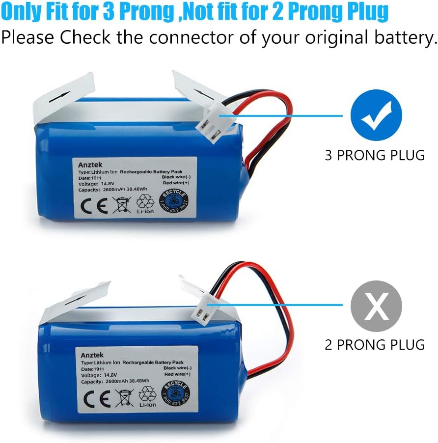 14.8V 2600mAh Rechargeable Battery (3 Prong Plug) Y3527
