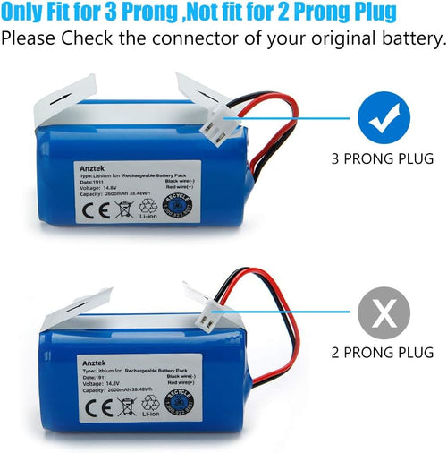 14.8V 2600mAh Rechargeable Battery (3 Prong Plug) Y3527