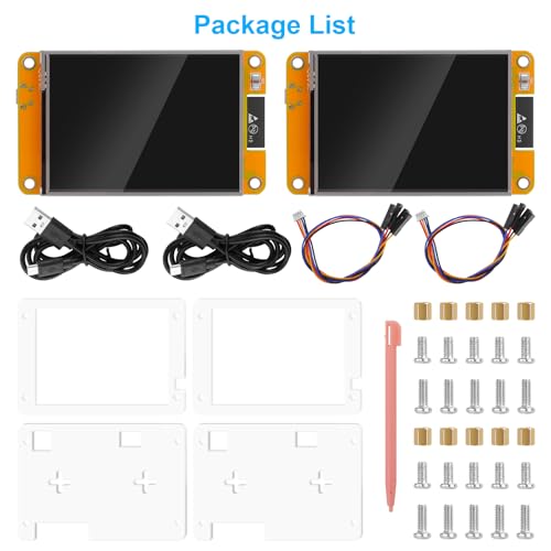2 Pack 2.8" ESP32 Development Board WiFi Bluetooth Dual-core 240x320 Smart LCD Display TFT Module Touch Screen D258851