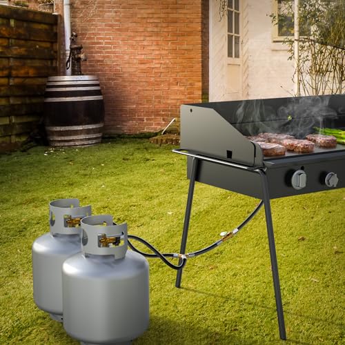Propane Tank Splitter 2 Way with Shut Off Valve and Gauge J96556