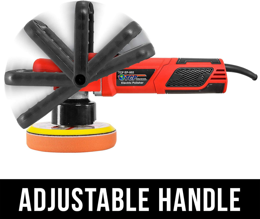 6" Variable Speed Random Orbit Dual-Action Polisher with 6 Pad Buffing and Polishing Kit D12932