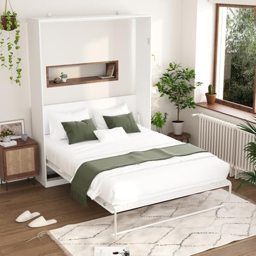 White Twin Murphy Bed with Drawer X6920