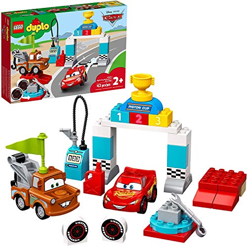 LEGO DUPLO Cars Lightning McQueen's Race Day 10924 Toddler Toy with Lightning McQueen and Mater (42 Pieces) Z836