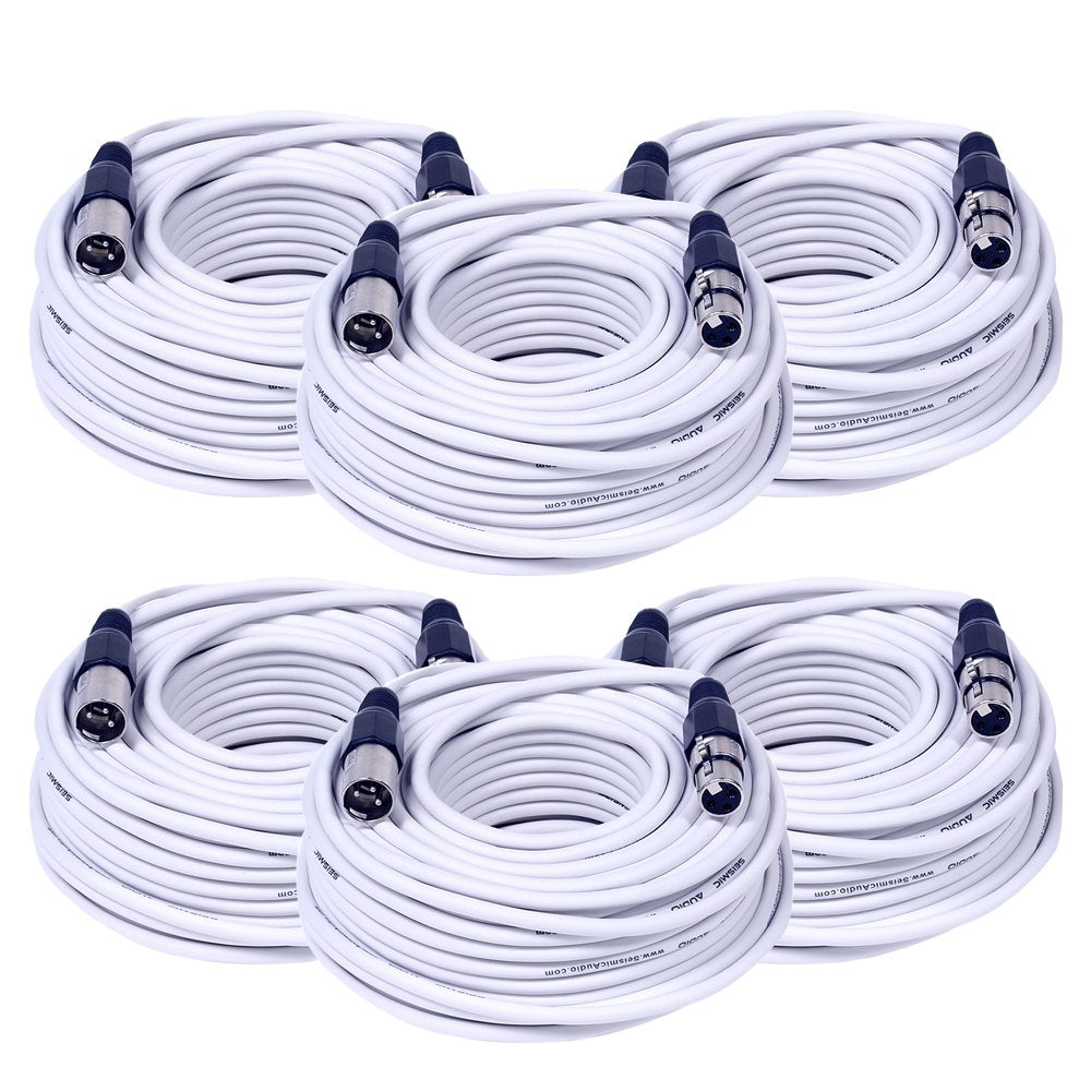 25' XLR Male to XLR Female Microphone Cables 6 Pack R375286