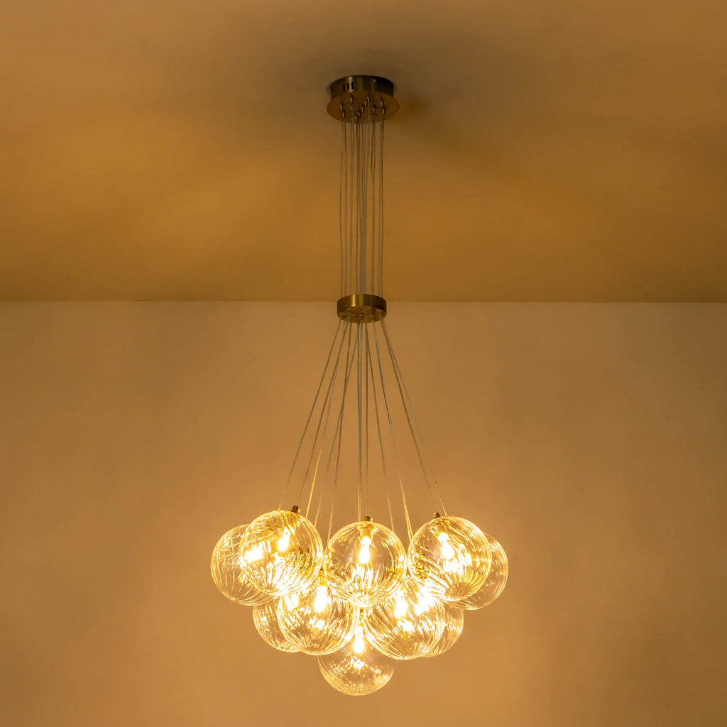 Ribbed Glass Bubble Chandelier Y6871