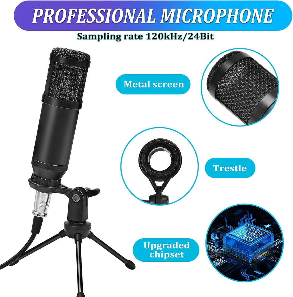 Audio Interface with DJ Mixer and Sound Card Microphone N149
