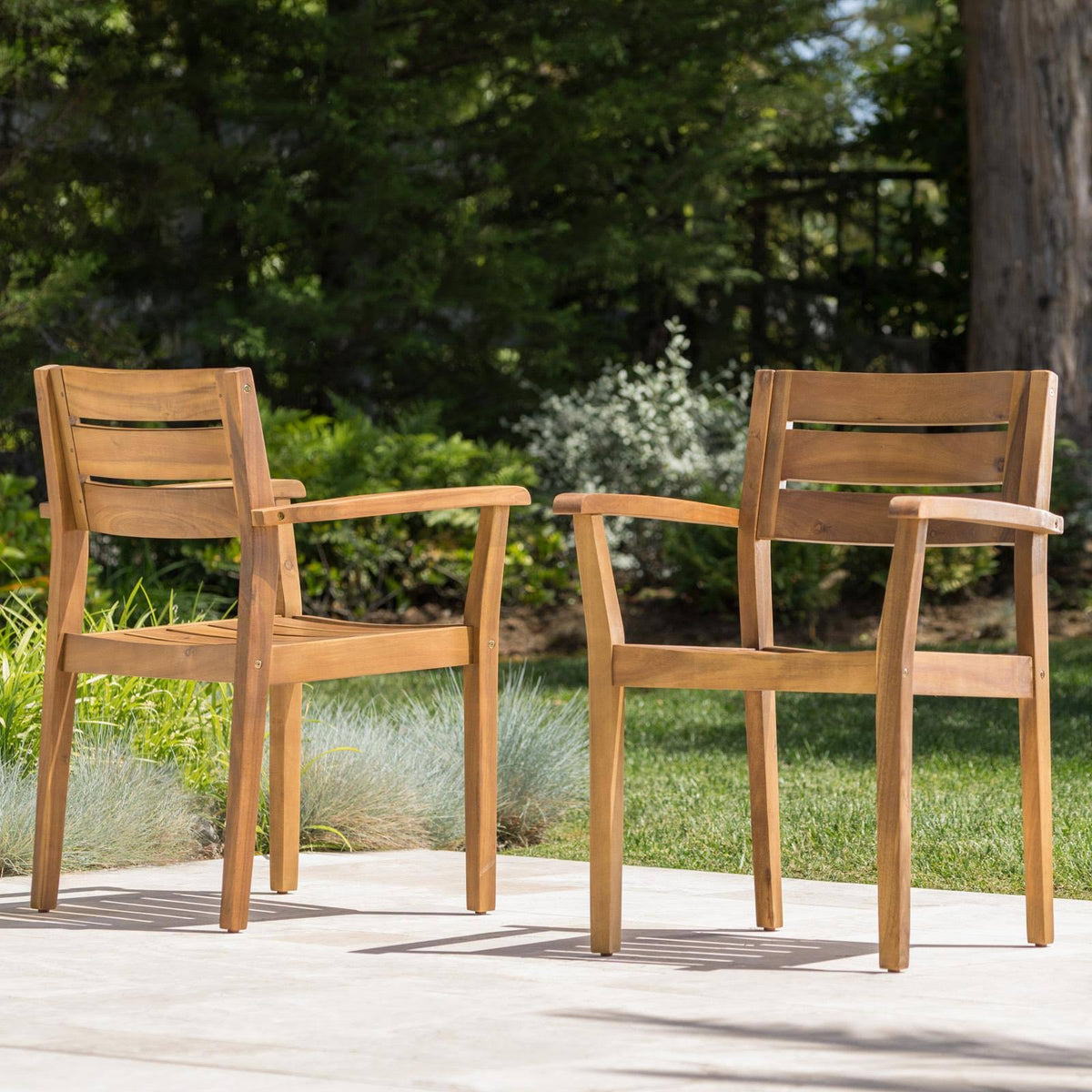 Acacia Wood Dining Chair Set of 2 R408287