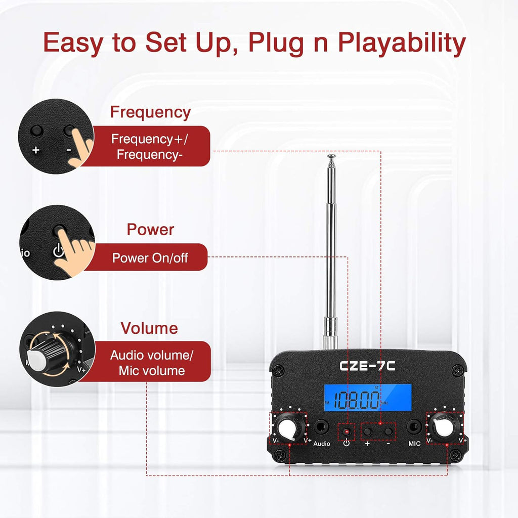 7W FM Transmitter with Mic M1859