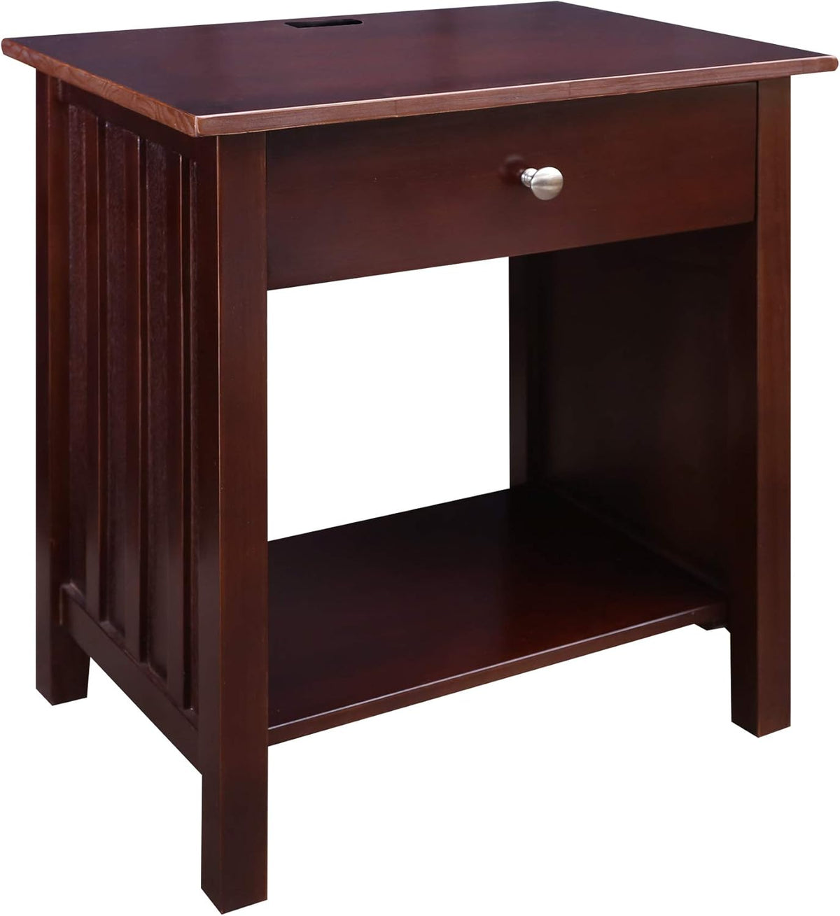 Warm Brown Nightstand with USB Ports C504