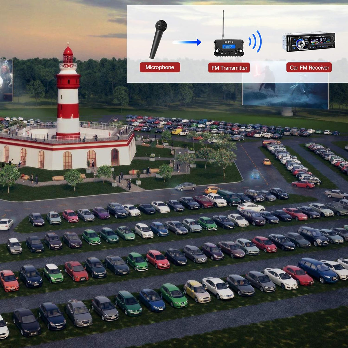 7W FM Transmitter with Mic M1859