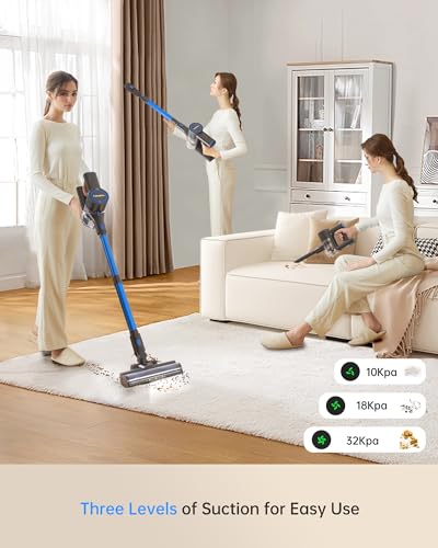 400W Lightweight Cordless Stick Vacuum with Detachable Battery (Blue) S51829