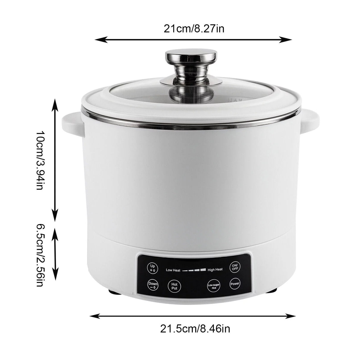 3L Automatic Lifting Electric Hot Pot with Steaming Basket 304 Stainless Steel E378364