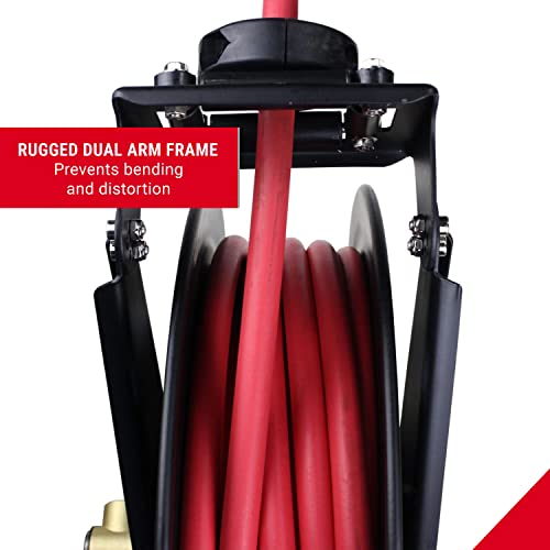 Steel Dual Arm Air Hose Reel (1/2" x 50 ft.) and Air Leader Hose (1/2" x 6 ft.) C513085