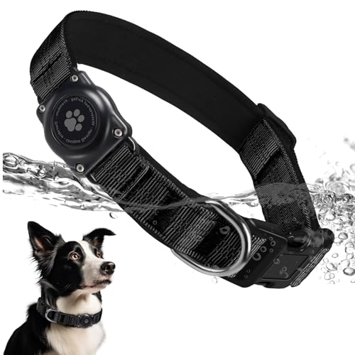 IP68 Waterproof Reflective Padded Dog Collar (M, Hotpink) R2280