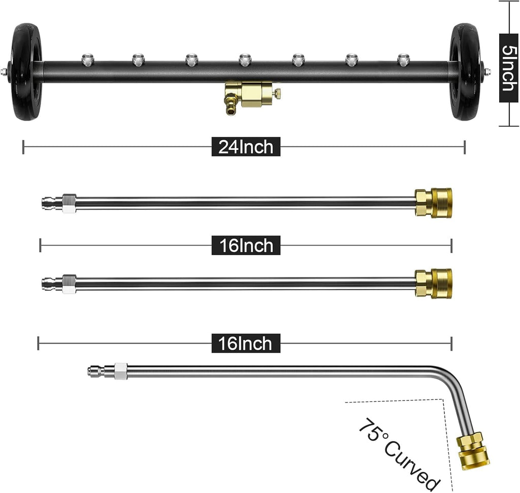 24 Inch Pressure Washer Water Broom with 3 Extension Wand S53090