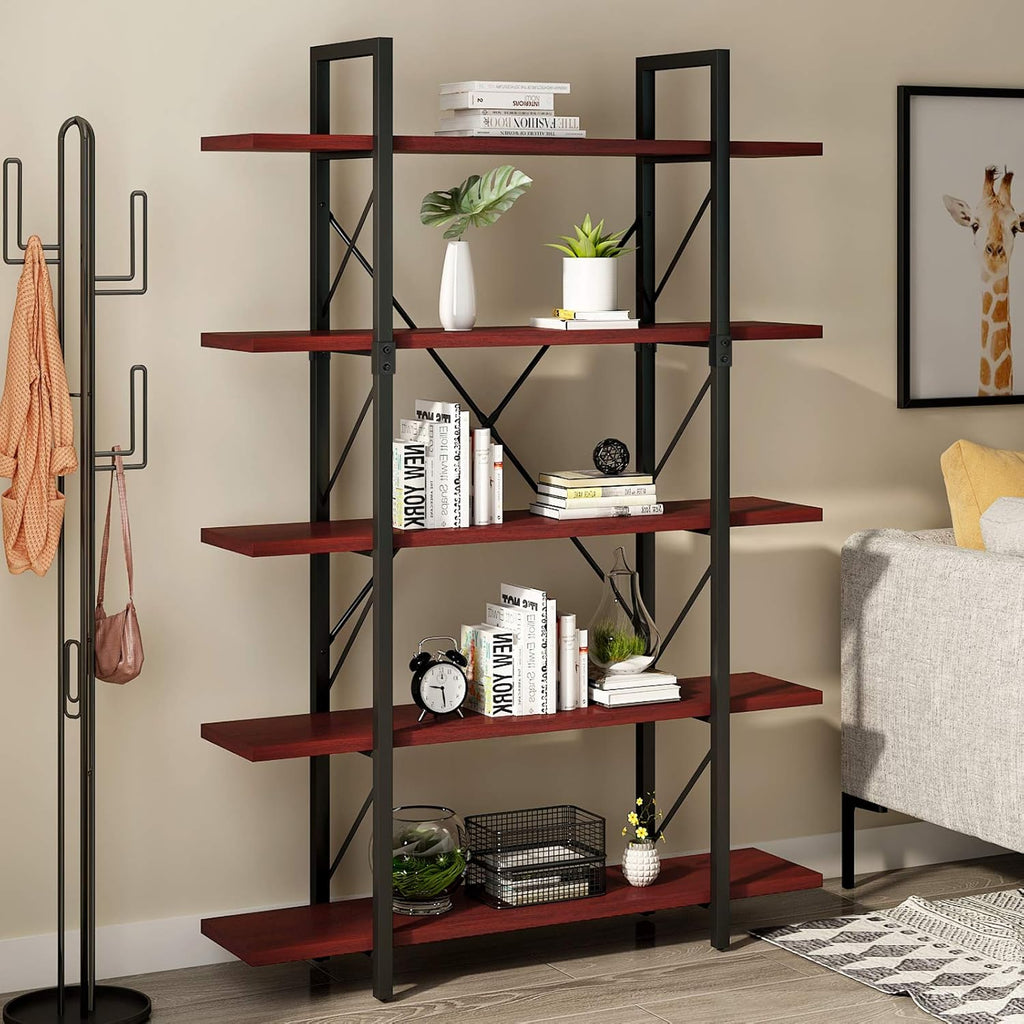 White 5 Tier Bookshelf T400