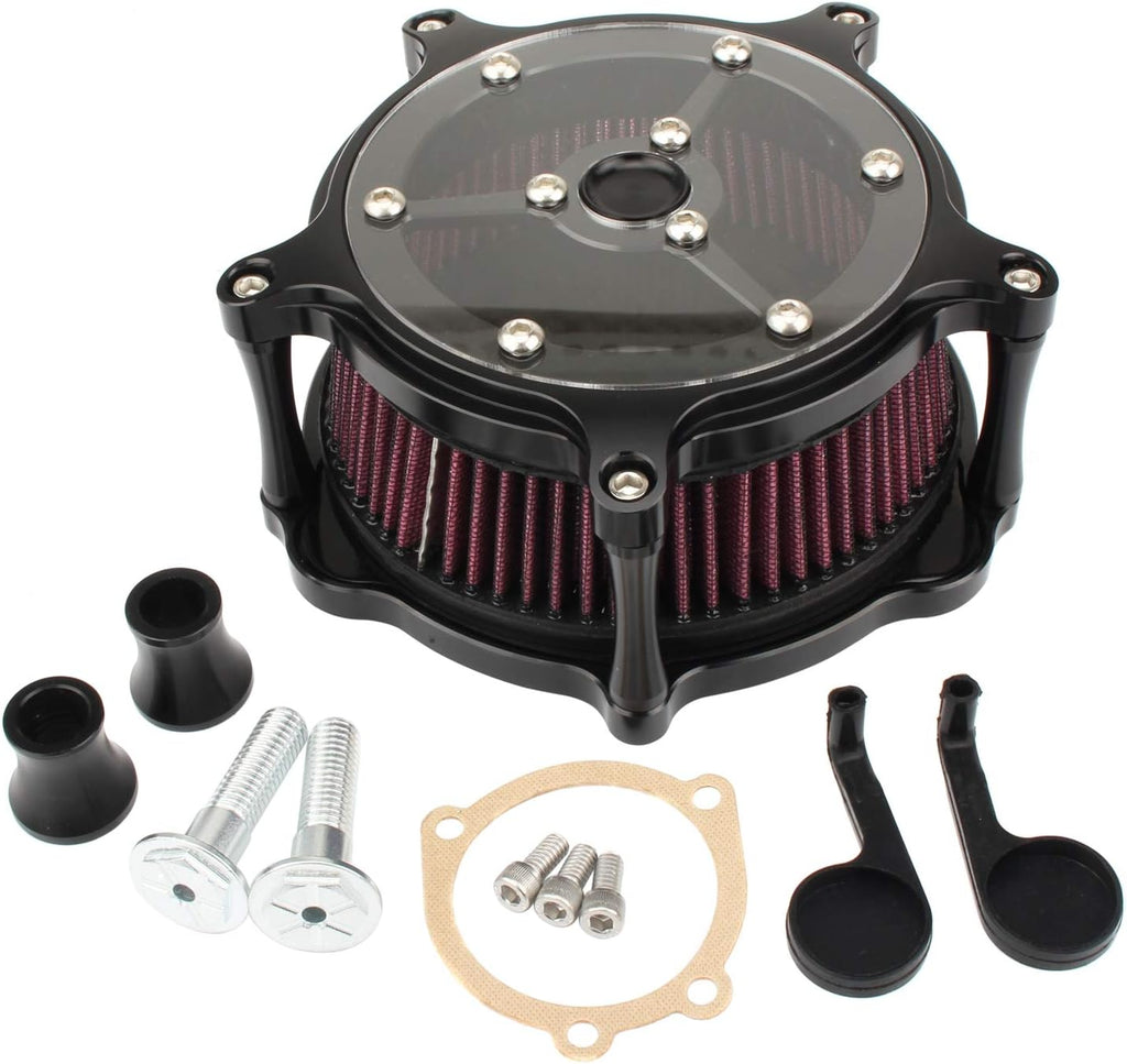 Motorcycle Air Cleaner Intake Filter System Kit Chrome H5115