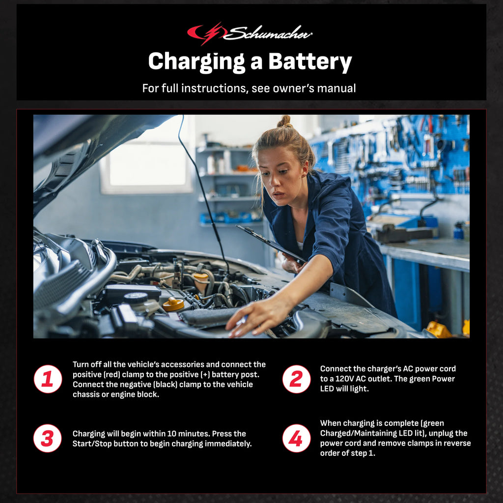10-Amp 12V Fully Automatic Battery Charger and Maintainer D359
