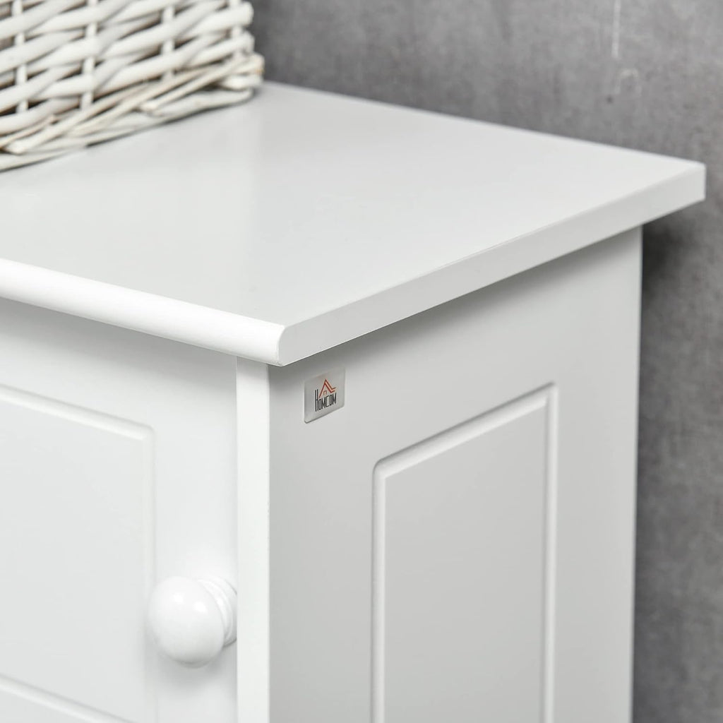 White Freestanding Over The Toilet Bathroom Cabinet with Adjustable Shelves K873