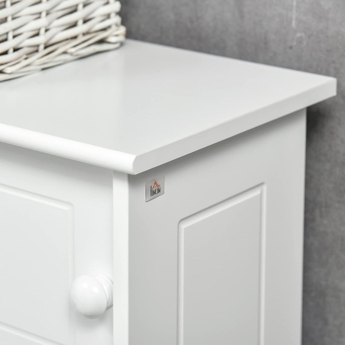 White Freestanding Over The Toilet Bathroom Cabinet with Adjustable Shelves K873