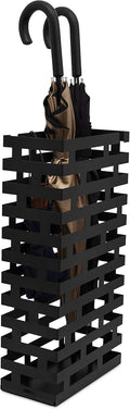Black Metal Umbrella Holder Stand with Water Tray Z792