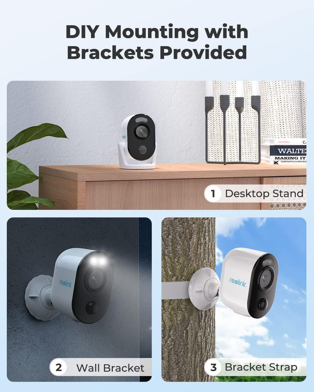 Wireless Battery Solar Powered 2K Resolution Security Camera with Spotlight G247739