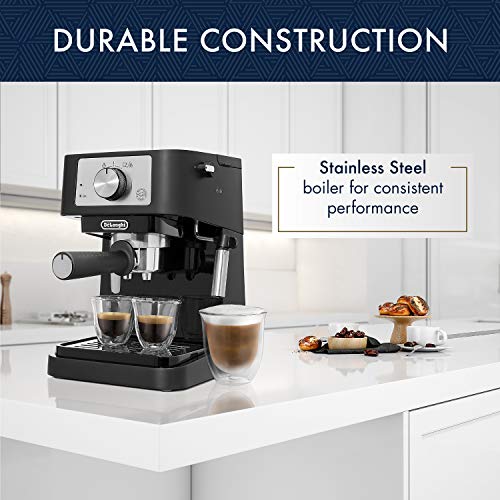 Compact Manual Espresso Machine, 15 Bar Pump Pressure, Tamper Included C8556
