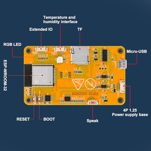 2 Pack 2.8" ESP32 Development Board WiFi Bluetooth Dual-core 240x320 Smart LCD Display TFT Module Touch Screen D258851