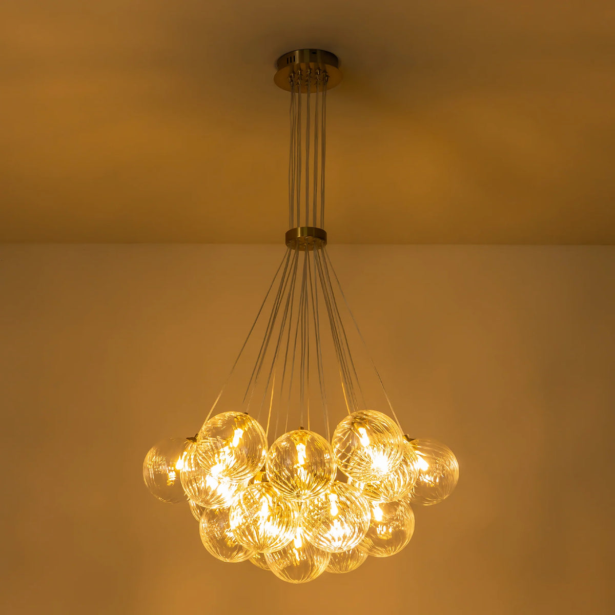 Ribbed Glass Bubble Chandelier Y6871