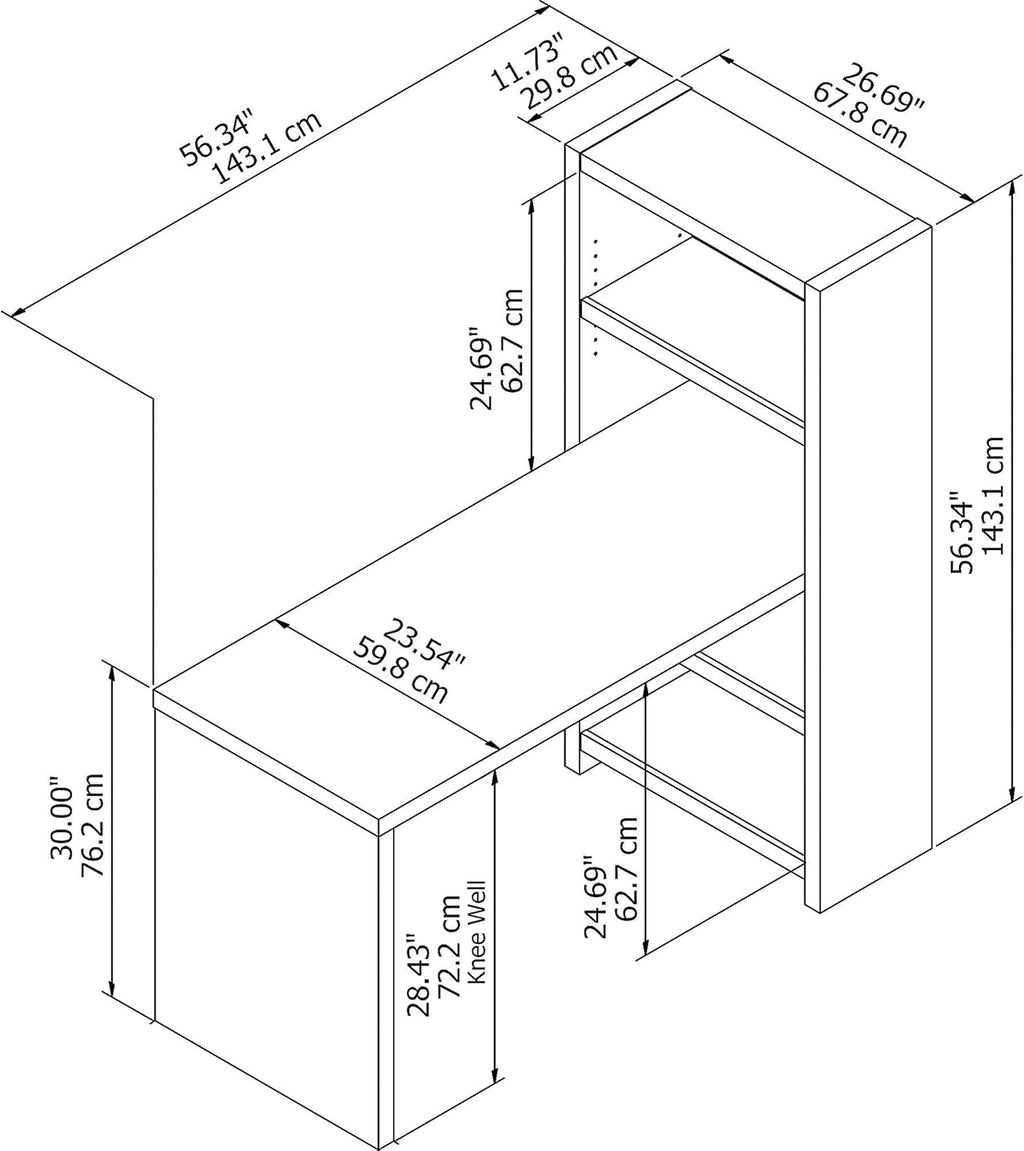Gray Sand Bookcase Desk F67212