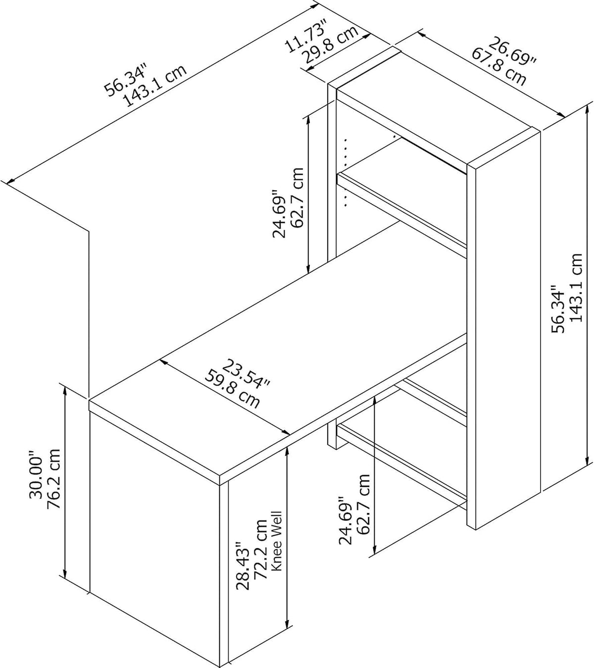 Gray Sand Bookcase Desk F67212