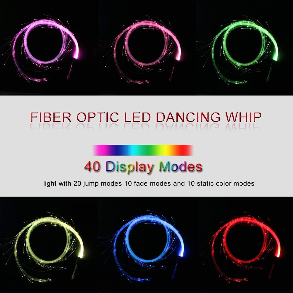 Fiber Optic Whip 10 Colors 40 Effect Modes Pack of 2 A4626