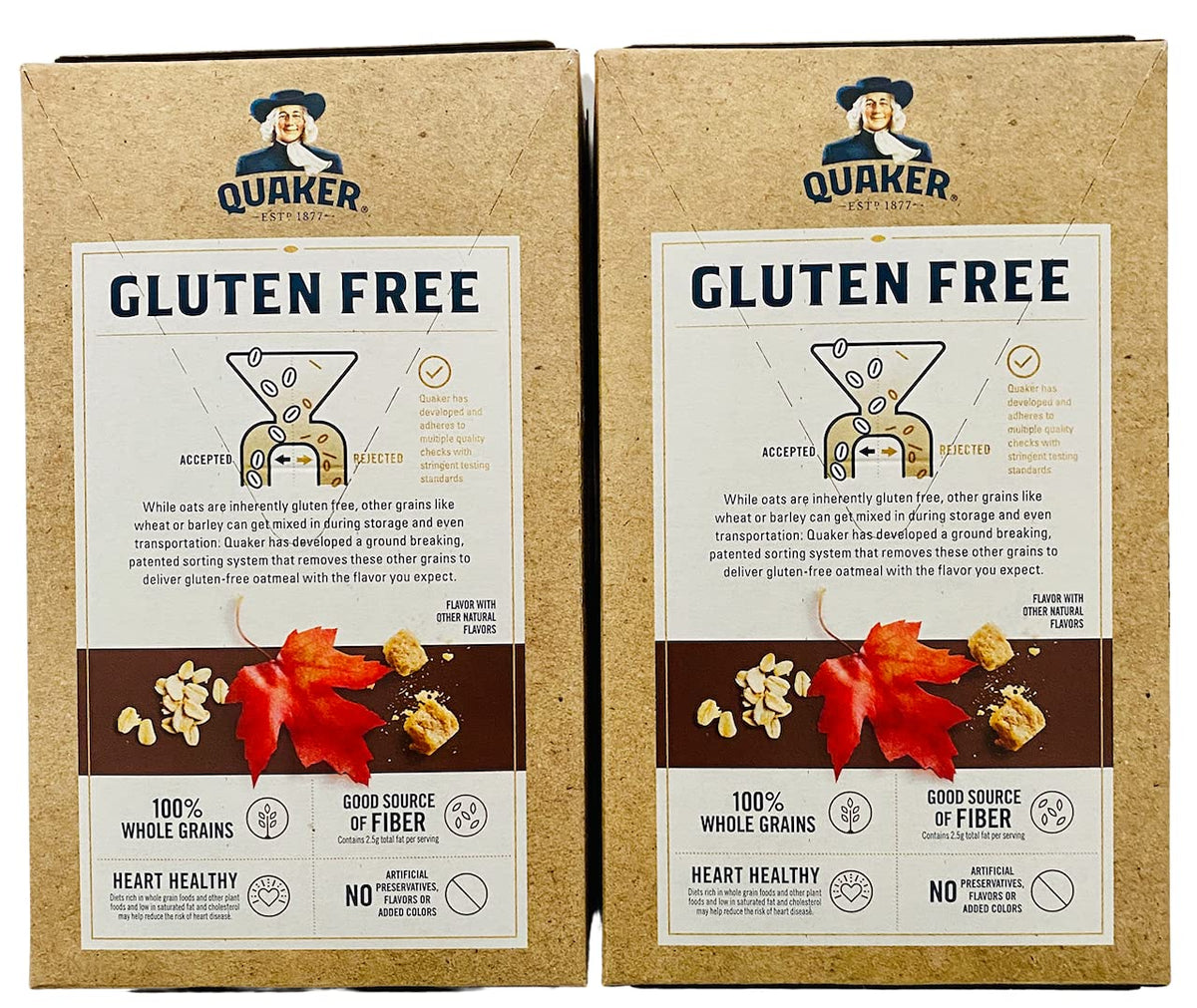 Gluten Free Instant Oatmeal, Maple and Brown Sugar, Two 12.1 oz Boxes, 16 packets U99750