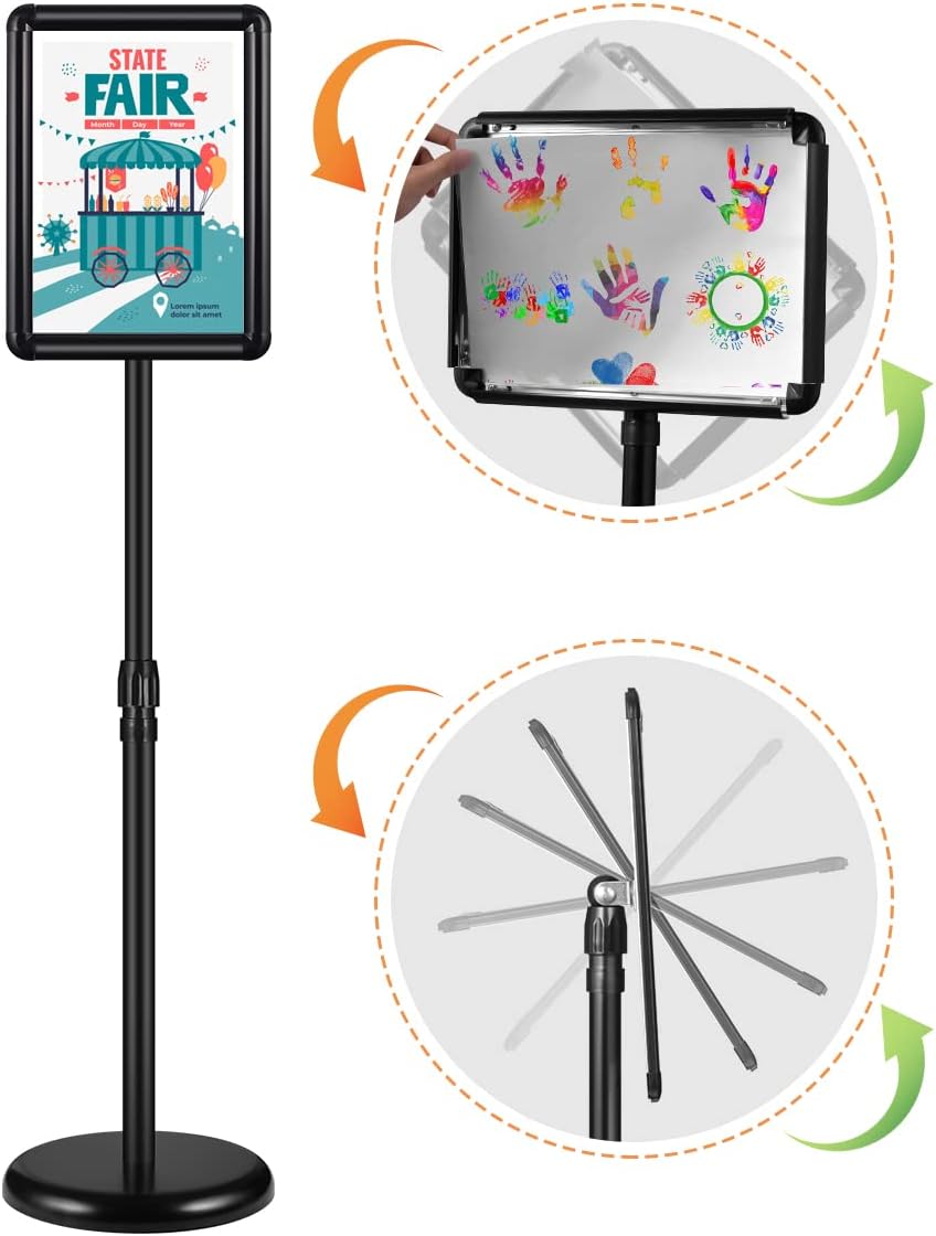 2 Pack Adjustable Sign Stand 8.5x11 Inch Black J275527