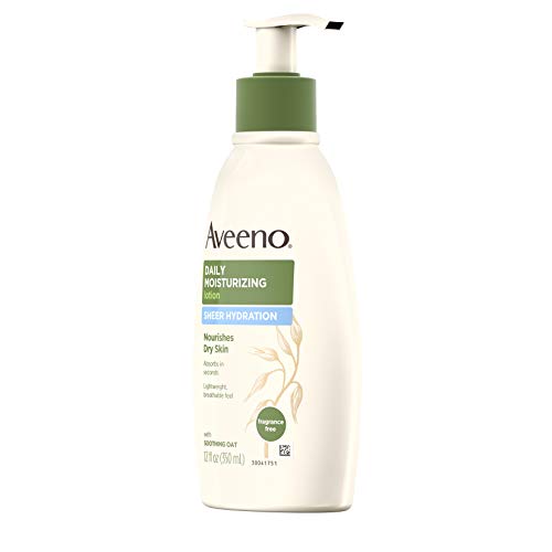 Sheer Hydration Daily Moisturizing Lotion With Soothing Oat, Fragrance-Free Body Moisturizer, 12 Fl. Oz T669