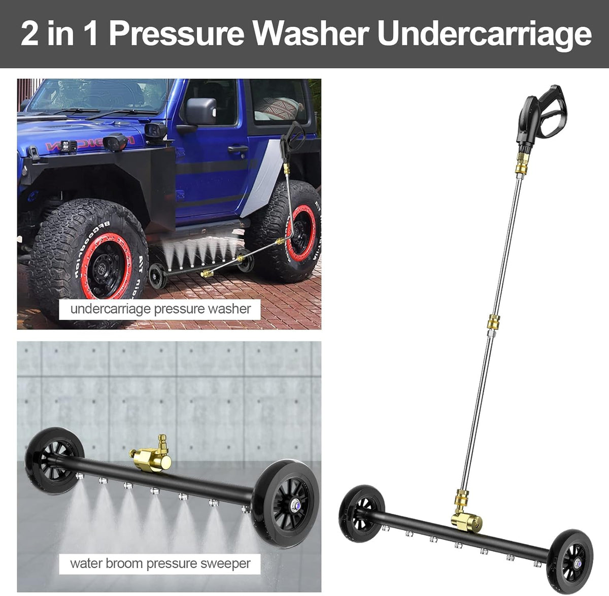 24 Inch Pressure Washer Water Broom with 3 Extension Wand S53090