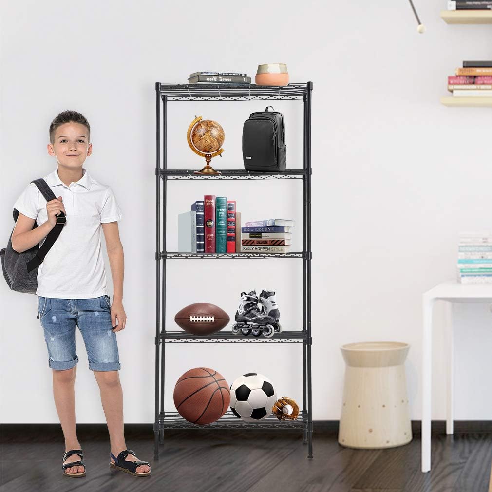 Wire Shelving Unit Metal Shelf Organizer Heavy Duty Rack 14 Dx24 Wx60 H H30411