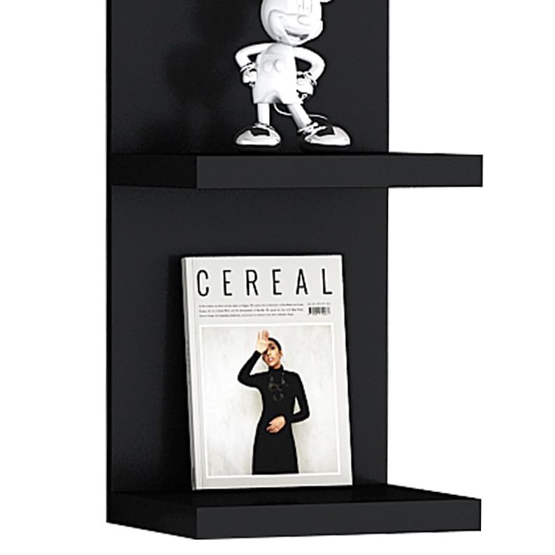 7 Tier Black Wall Shelf with LED Remote Control Light M452