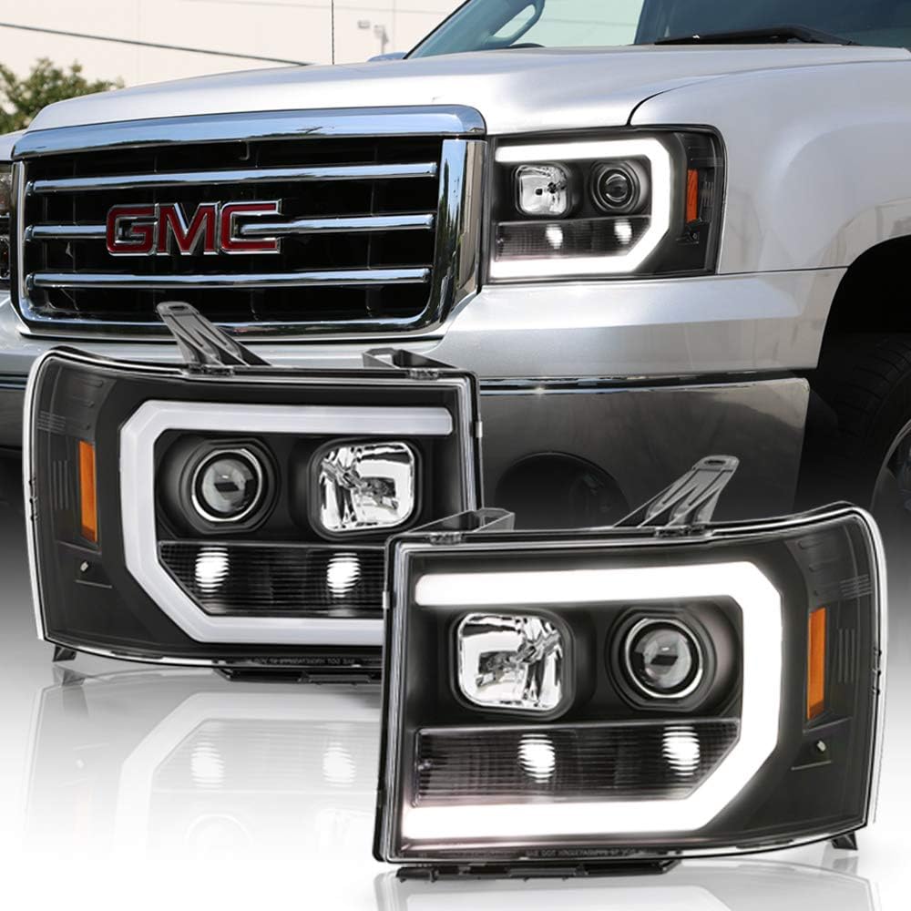 Black LED Projector Headlights Driver & Passenger Side B2563