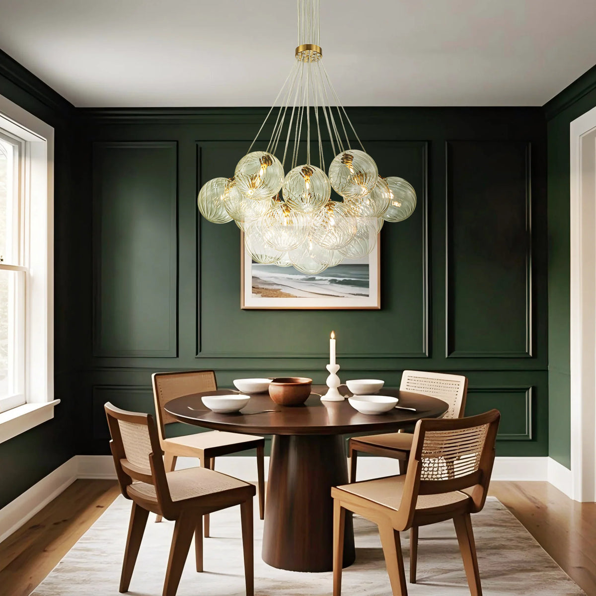 Ribbed Glass Bubble Chandelier Y6871