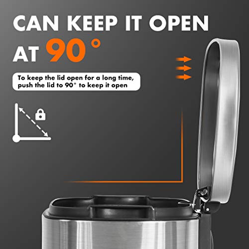 60 Liter Stainless Steel Step Trash Can with Inner Buckets and Hinged Lids G138