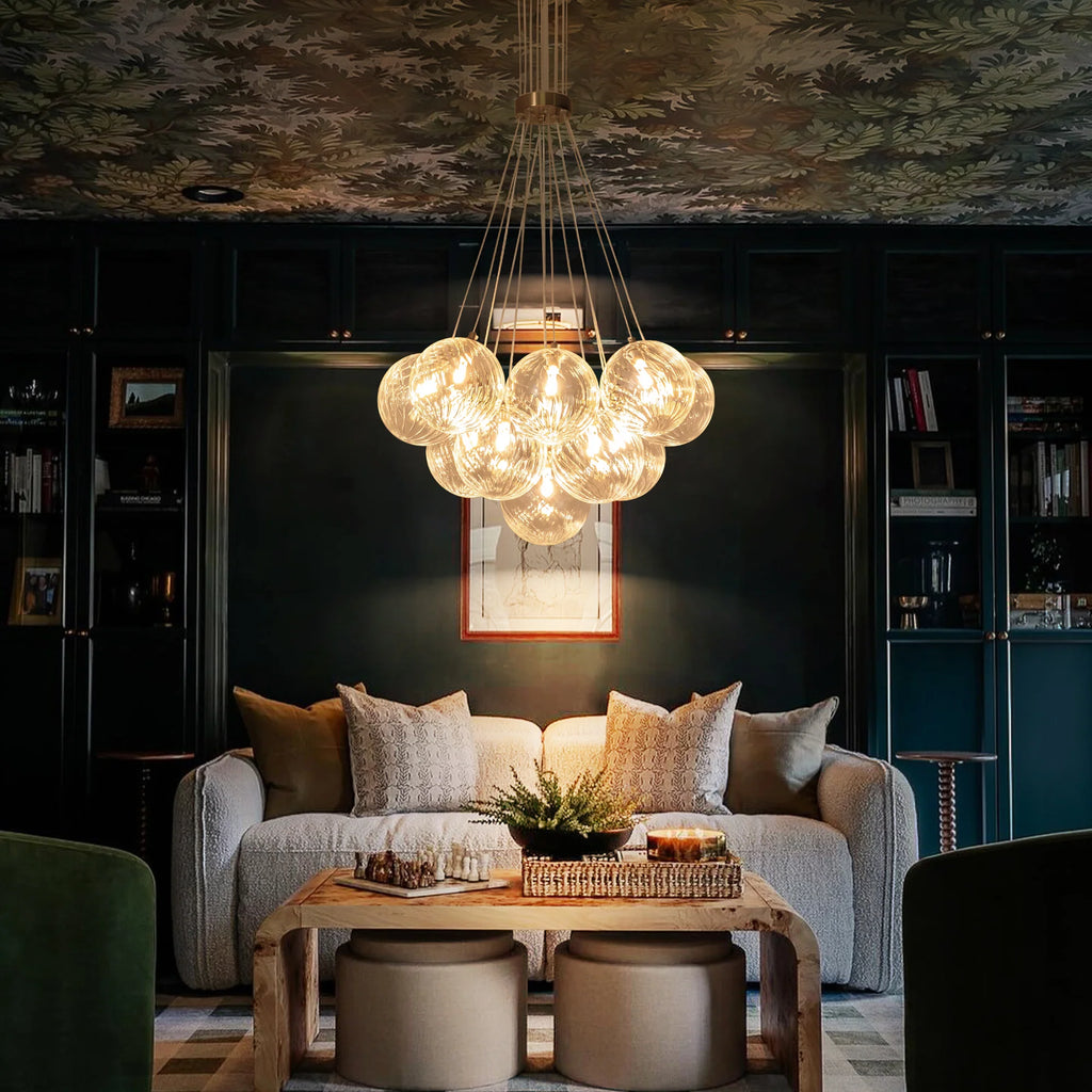 Ribbed Glass Bubble Chandelier Y6871
