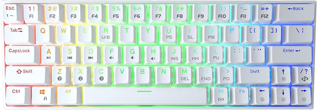 60% Wired Wireless RGB Bluetooth Mechanical Keyboard, Red Switches, Pack of 2 Z165424
