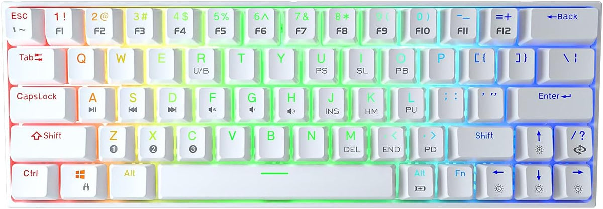 60% Wired Wireless RGB Bluetooth Mechanical Keyboard, Red Switches, Pack of 2 Z165424