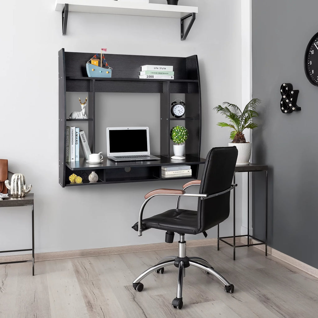 Floating Wall Mounted Computer Desk with Storage I8951