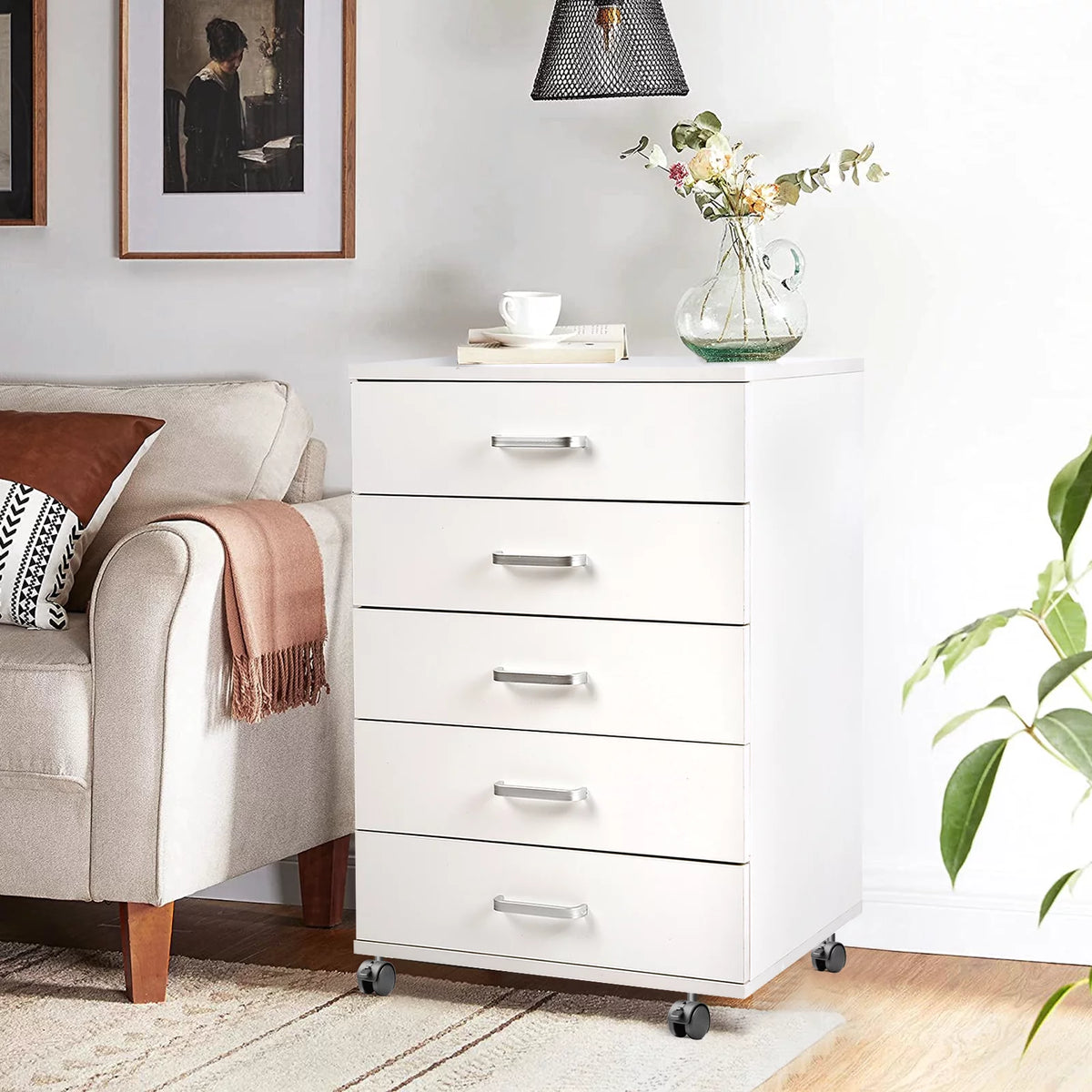 White 5 Drawer Storage Dresser G47872