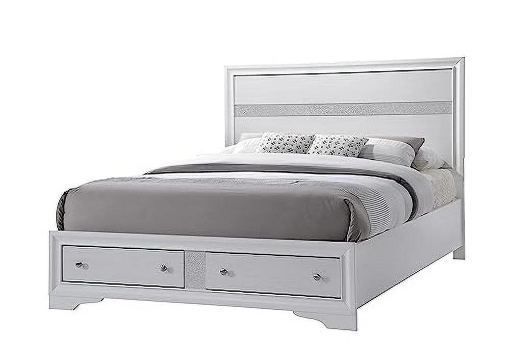 Queen Size 6-Piece Bedroom Set with Dresser Mirror Chest and 2 Night Stands Q190488
