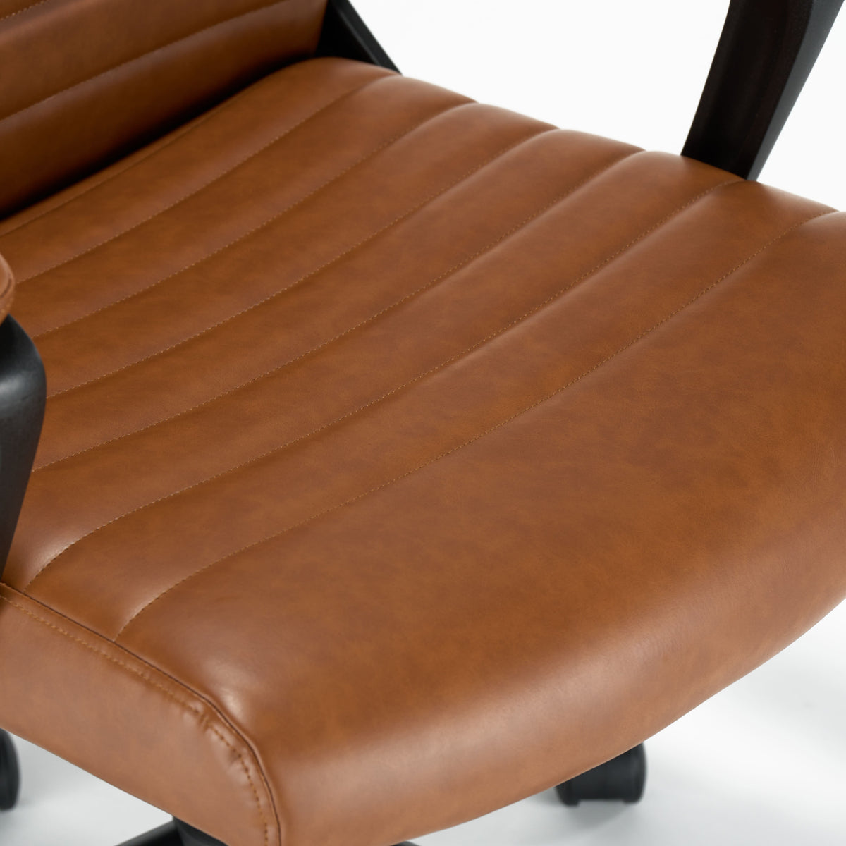Cognac Bonded Leather Ergonomic Desk Chair N661045