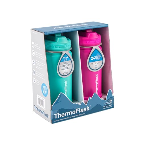 Kids Water Bottle with Straw Lid 16 oz 2 Pack I7826